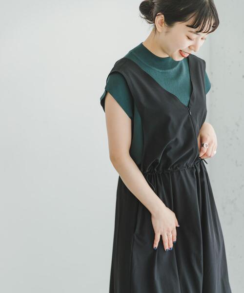 ITEMS URBANRESEARCH（アイテムズ アーバンリサーチ）の「ストレッチジャンパースカート（ワンピース・レディース・ブラック/カーキ・FREE）」の15枚目の写真