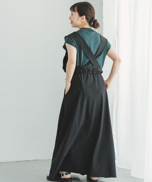 ITEMS URBANRESEARCH（アイテムズ アーバンリサーチ）の「ストレッチジャンパースカート（ワンピース・レディース・ブラック/カーキ・FREE）」の20枚目の写真