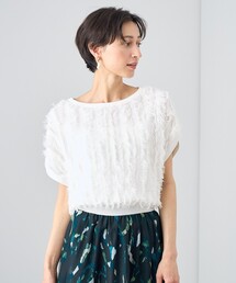 新品　The Girls Society フラッフィーフリンジニット ホワイト セール】 ◇フリンジニットプルオーバー （ニット・セーター