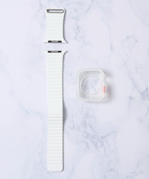 zandy（ズィーアンドワイ）の「【zandy / ズィー・アンド・ワイ】2点セット レザーループバンド スクエアソフトフレームケース（デジタル腕時計・レディース・ブラック/グレー/ベージュ/ホワイト/ブラウン・SMALL/MEDIUM）」の7枚目の写真