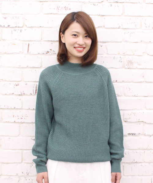 CIAOPANIC（チャオパニック）の「【Ciaopanic】　AC/W畦編みハイネック（ニット/セーター・レディース・アイボリー/グレー/モスグリーン/ネイビー・FREE）」の4枚目の写真