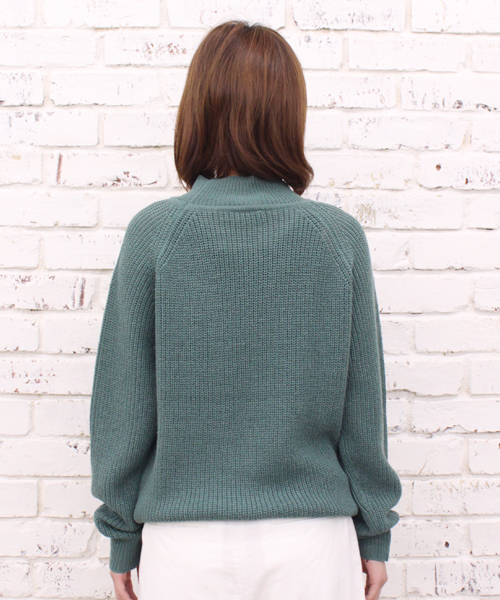 CIAOPANIC（チャオパニック）の「【Ciaopanic】　AC/W畦編みハイネック（ニット/セーター・レディース・アイボリー/グレー/モスグリーン/ネイビー・FREE）」の6枚目の写真