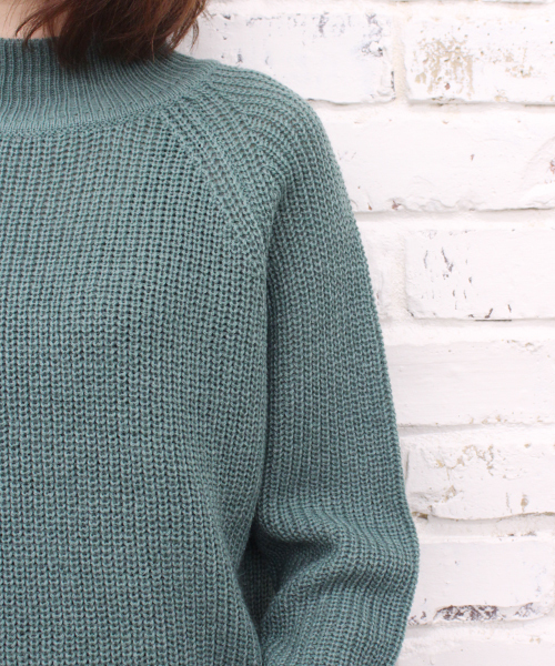 CIAOPANIC（チャオパニック）の「【Ciaopanic】　AC/W畦編みハイネック（ニット/セーター・レディース・アイボリー/グレー/モスグリーン/ネイビー・FREE）」の11枚目の写真