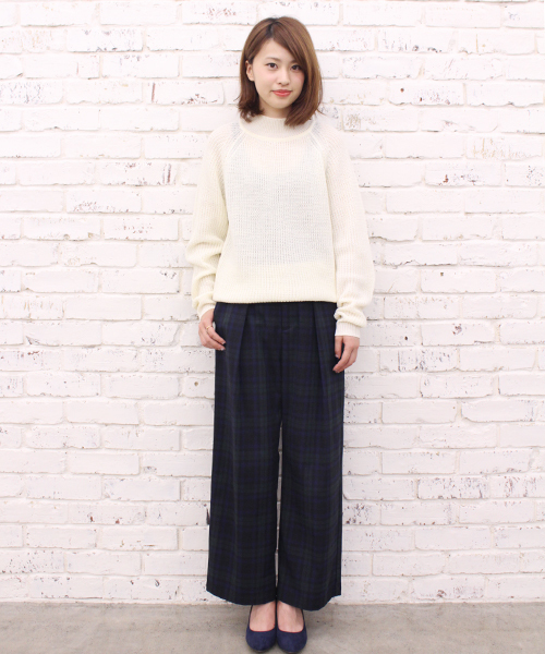 CIAOPANIC（チャオパニック）の「【Ciaopanic】　AC/W畦編みハイネック（ニット/セーター・レディース・アイボリー/グレー/モスグリーン/ネイビー・FREE）」の14枚目の写真