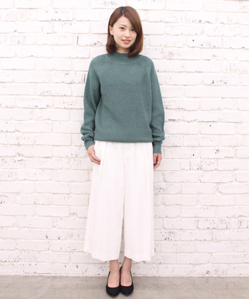 CIAOPANIC（チャオパニック）の「【Ciaopanic】　AC/W畦編みハイネック（ニット/セーター・レディース・アイボリー/グレー/モスグリーン/ネイビー・FREE）」の15枚目の写真