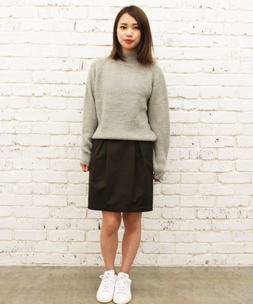 CIAOPANIC（チャオパニック）の「【Ciaopanic】　AC/W畦編みハイネック（ニット/セーター・レディース・アイボリー/グレー/モスグリーン/ネイビー・FREE）」の9枚目の写真