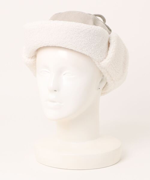 salle de bal（サルデバル）の「polka polka / ポルカポルカ リバーシブルフライトボアハット SDI（ハット・レディース・ベージュ/ダークグレー/ホワイト・FREE）」の2枚目の写真