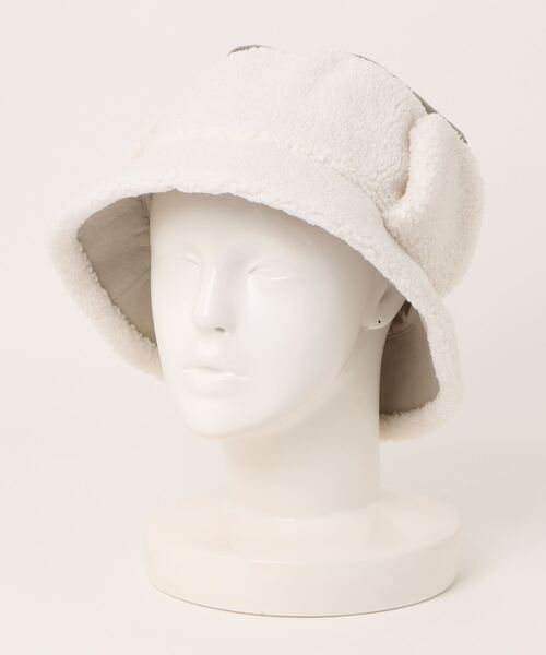 salle de bal（サルデバル）の「polka polka / ポルカポルカ リバーシブルフライトボアハット SDI（ハット・レディース・ベージュ/ダークグレー/ホワイト・FREE）」の5枚目の写真