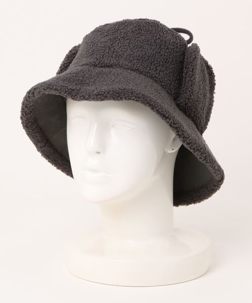 salle de bal（サルデバル）の「polka polka / ポルカポルカ リバーシブルフライトボアハット SDI（ハット・レディース・ベージュ/ダークグレー/ホワイト・FREE）」の6枚目の写真