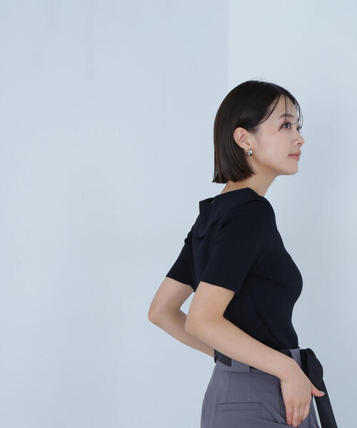 NATURAL BEAUTY BASIC（ナチュラルビューティーベーシック）の「◇アシメカラーパールニット（ニット/セーター・レディース・ブラック/ベージュ/ピンク・FREE）」の17枚目の写真