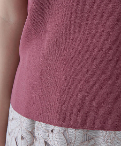 NATURAL BEAUTY BASIC（ナチュラルビューティーベーシック）の「◇アシメカラーパールニット（ニット/セーター・レディース・ブラック/ベージュ/ピンク・FREE）」の8枚目の写真