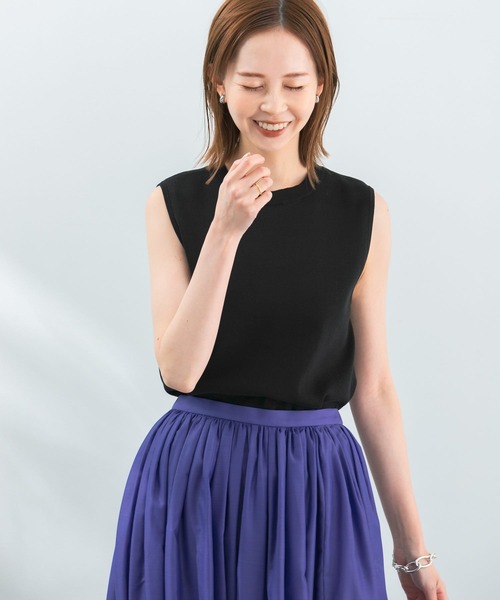 URBAN RESEARCH ROSSO WOMEN（アーバンリサーチ　ロッソ）の「総針タンクトップ（タンクトップ・レディース・ベージュ/ライトグレー/ブラック・FREE）」の2枚目の写真