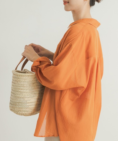 URBAN RESEARCH DOORS（アーバンリサーチドアーズ）の「コットン楊柳ルーズシャツ（シャツ/ブラウス・レディース・オレンジ/ホワイト/ベージュ系その他・MEDIUM）」の18枚目の写真