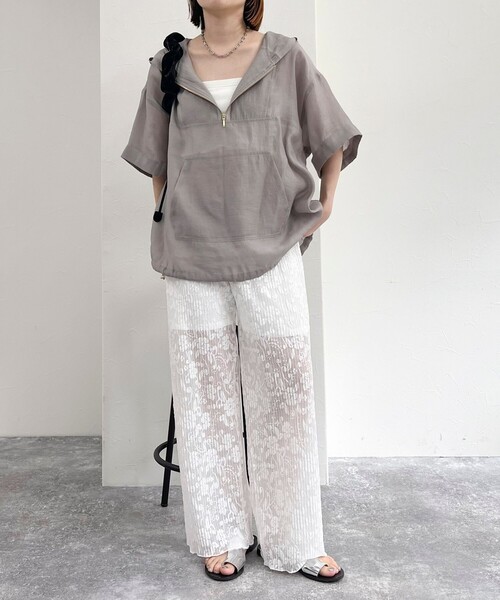 fredy emue(フレディエミュ)の「カットレースパンツ(その他パンツ・レディース・オフホワイト/ブラック・38)」の6枚目の写真