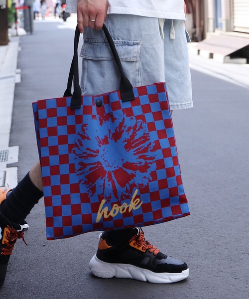 HOOK(フック)の「HOOK -original- ポップマーガレット総柄大容量トートバッグ (LV)(トートバッグ・メンズ・ブラック/グレー/ブルー/イエロー/オレンジ/ミント/ライトブルー/ブラウン/カーキ/レッド・FREE)」の11枚目の写真