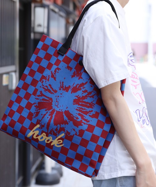 HOOK(フック)の「HOOK -original- ポップマーガレット総柄大容量トートバッグ (LV)(トートバッグ・メンズ・ブラック/グレー/ブルー/イエロー/オレンジ/ミント/ライトブルー/ブラウン/カーキ/レッド・FREE)」の13枚目の写真