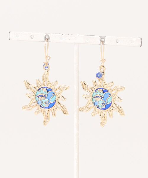 チャイハネ（チャイハネ）の「【チャイハネ】サンムーンピアス（ピアス（両耳用）・レディース・ブルー/ピンク/レッド・FREE）」の2枚目の写真