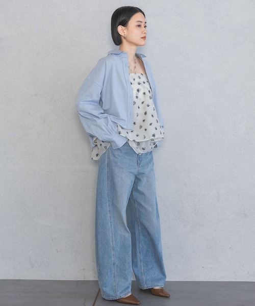 【美品】A part by コクーンデニムパンツ Mサイズ ライトブルー A part by（アパートバイ）の「【定番人気】Apbコクーンデニムパンツ