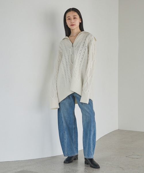 A part by（アパートバイ）の「Apbコクーンデニムパンツ≪追加3≫（デニムパンツ・レディース・ブラック/ライトブルー/ライトベージュ・MEDIUM/SMALL）」の21枚目の写真