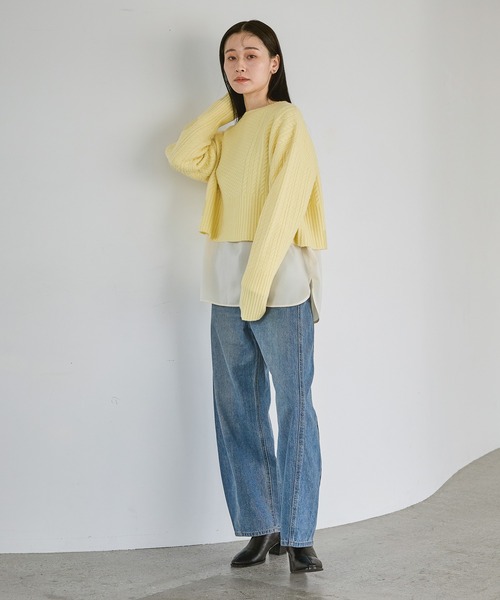 A part by（アパートバイ）の「Apbコクーンデニムパンツ≪追加3≫（デニムパンツ・レディース・ブラック/ライトブルー/ライトベージュ・MEDIUM/SMALL）」の13枚目の写真