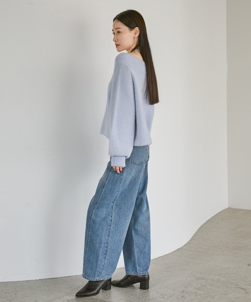 A part by（アパートバイ）の「Apbコクーンデニムパンツ≪追加3≫（デニムパンツ・レディース・ブラック/ライトブルー/ライトベージュ・MEDIUM/SMALL）」の18枚目の写真