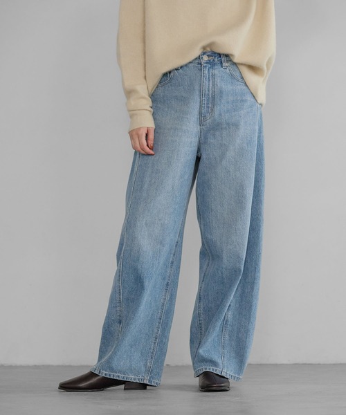 A part by（アパートバイ）の「Apbコクーンデニムパンツ≪追加3≫（デニムパンツ・レディース・ブラック/ライトブルー/ライトベージュ・MEDIUM/SMALL）」の20枚目の写真