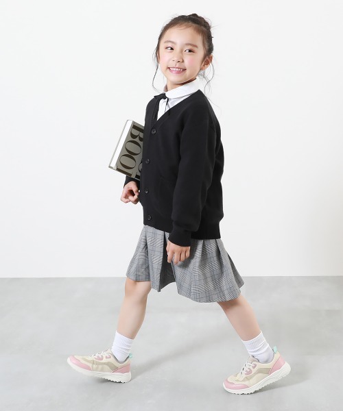 devirock(デビロック)の「綿100% 洗える スクールニット Vネック カーディガン(カーディガン/ボレロ・キッズ・ブラック/ネイビー/ネイビー×ホワイト/ヘザーチャコール・100cm/110cm/120cm/130cm/140cm/150cm/160cm)」の5枚目の写真