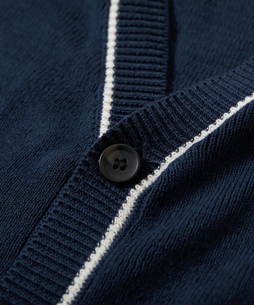 devirock(デビロック)の「綿100% 洗える スクールニット Vネック カーディガン(カーディガン/ボレロ・キッズ・ブラック/ネイビー/ネイビー×ホワイト/ヘザーチャコール・100cm/110cm/120cm/130cm/140cm/150cm/160cm)」の15枚目の写真