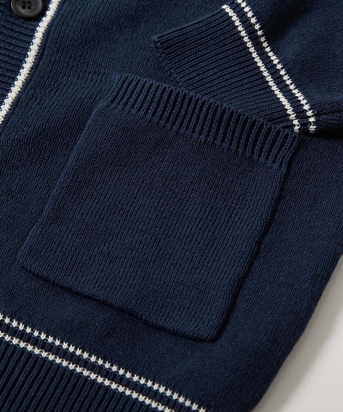 devirock(デビロック)の「綿100% 洗える スクールニット Vネック カーディガン(カーディガン/ボレロ・キッズ・ブラック/ネイビー/ネイビー×ホワイト/ヘザーチャコール・100cm/110cm/120cm/130cm/140cm/150cm/160cm)」の16枚目の写真