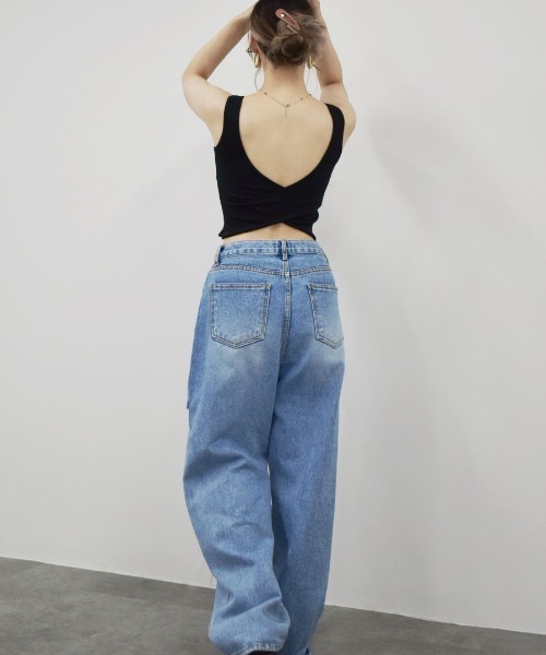 Reurie'（レウリィ）の「カップ付きバッククロスリブタンクトップ／back cross rib tank top ブラトップ ノースリーブ パッド付き ノースリーブ インナー グレー 白 黒 ブラック モノトーン ベーシック シンプル（タンクトップ・レディース・ホワイト/グレー/ブラック・FREE）」の22枚目の写真