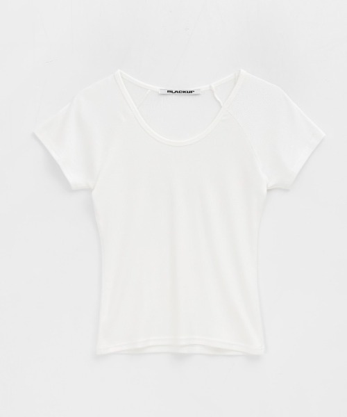 BLACKUP（ブラックアップ）の「[MADE] ボーデルモーダルラグランUネックTシャツ（Tシャツ/カットソー・レディース・ホワイト/ブラック/ライトピンク・ONESIZE）」の15枚目の写真