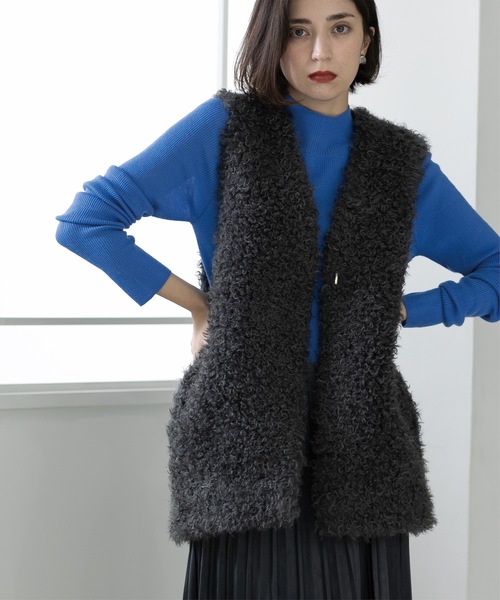 OPAQUE.CLIP(オペークドットクリップ)の「◆《5color》ハイネックシアーリブニット【洗濯機洗い可】(ニット/セーター・レディース・グレー/オレンジ/ブルー/グリーン系/ブラック・42/40/38)」の13枚目の写真