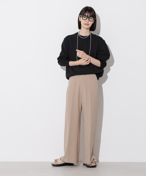 Apo(s)ture(アポスチャー)の「ARIA-001/合繊ワイドパンツ(その他パンツ・レディース・グリーン/ベージュ/チャコール/ブラック・XS/S/M/L/XL)」の5枚目の写真