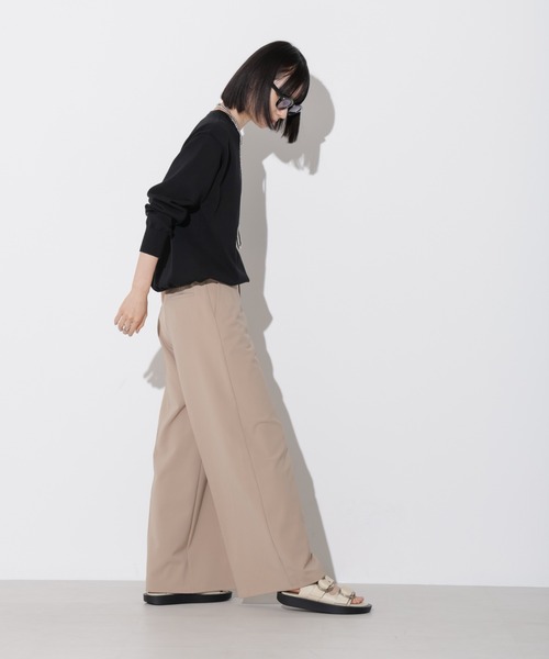 Apo(s)ture(アポスチャー)の「ARIA-001/合繊ワイドパンツ(その他パンツ・レディース・グリーン/ベージュ/チャコール/ブラック・XS/S/M/L/XL)」の10枚目の写真