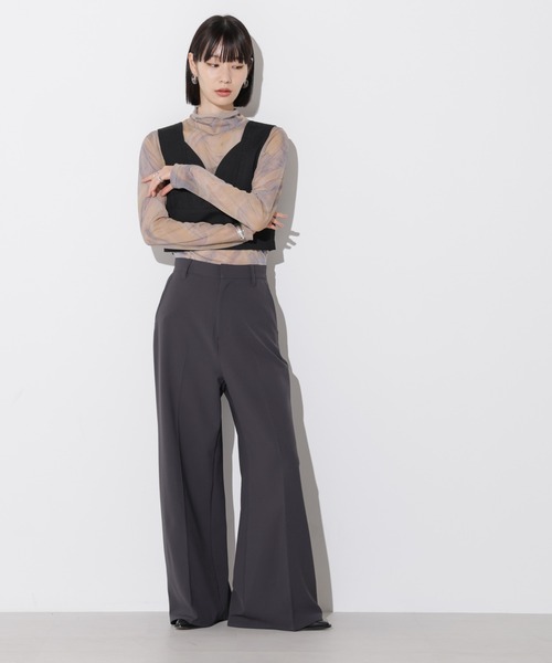 Apo(s)ture(アポスチャー)の「ARIA-001/合繊ワイドパンツ(その他パンツ・レディース・グリーン/ベージュ/チャコール/ブラック・XS/S/M/L/XL)」の13枚目の写真