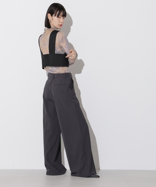 Apo(s)ture(アポスチャー)の「ARIA-001/合繊ワイドパンツ(その他パンツ・レディース・グリーン/ベージュ/チャコール/ブラック・XS/S/M/L/XL)」の16枚目の写真