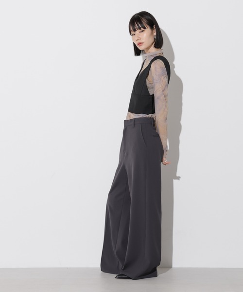 Apo(s)ture(アポスチャー)の「ARIA-001/合繊ワイドパンツ(その他パンツ・レディース・グリーン/ベージュ/チャコール/ブラック・XS/S/M/L/XL)」の17枚目の写真