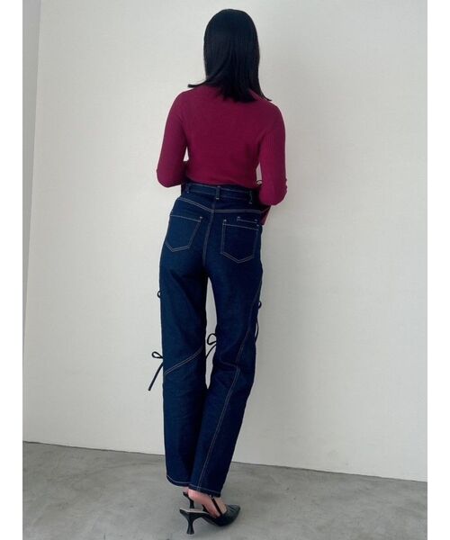 dazzlin(ダズリン)の「ヘムレースリブニットトップス(ニット/セーター・レディース・パープル/グレー/オフホワイト/ブラック/その他1/レッド・FREE)」の7枚目の写真