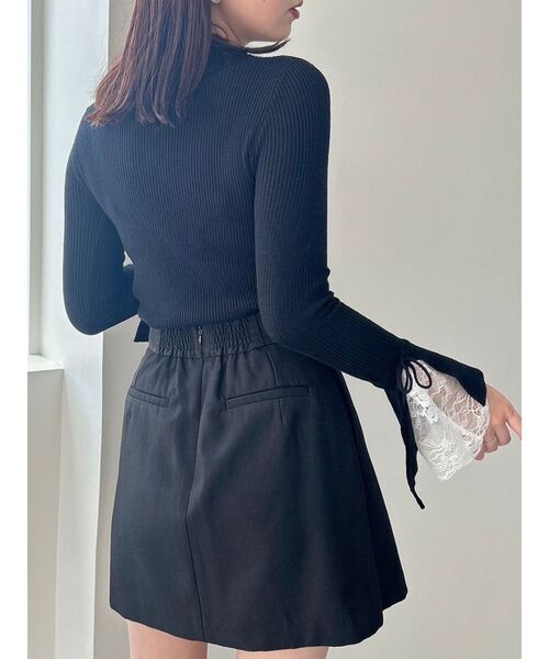 dazzlin(ダズリン)の「ヘムレースリブニットトップス(ニット/セーター・レディース・パープル/グレー/オフホワイト/ブラック/その他1/レッド・FREE)」の9枚目の写真