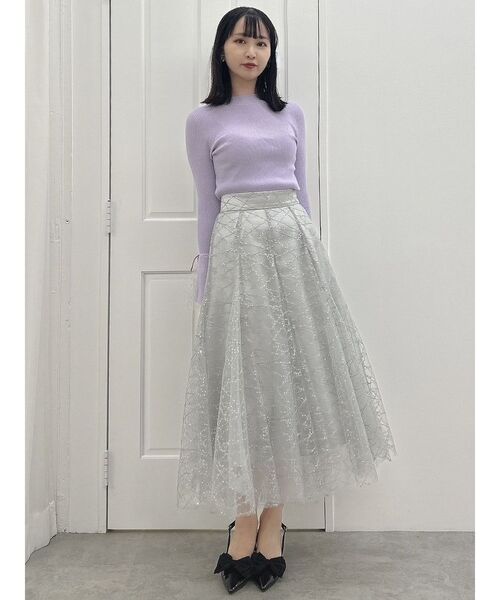 セール】ヘムレースリブニットトップス（ニット/セーター）｜dazzlin