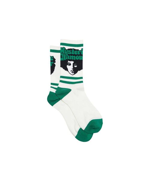 HYSTERIC GLAMOUR（ヒステリックグラマー）の「AFRO GIRL スポーツソックス（ソックス/靴下・メンズ・ブラウン/ホワイト/ブラック・FREE）」の4枚目の写真