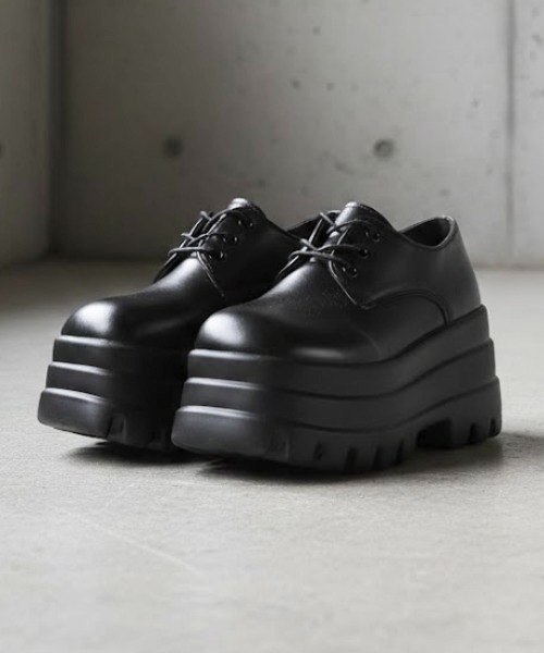 LOVEHUNTER（ラブハンター）の「軽量厚底 トリプルソール レースアップシューズ（ドレスシューズ・レディース・ブラック系2/ブラック系1/ブラック系3/ブラック系4・SS/S/M/L/LL/3L）」の2枚目の写真