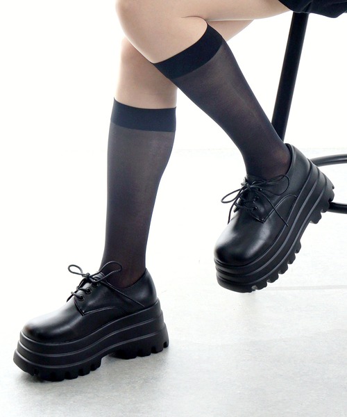 LOVEHUNTER（ラブハンター）の「軽量厚底 トリプルソール レースアップシューズ（ドレスシューズ・レディース・ブラック系2/ブラック系1/ブラック系3/ブラック系4・SS/S/M/L/LL/3L）」の5枚目の写真