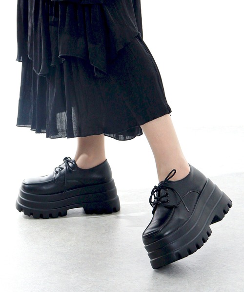 LOVEHUNTER（ラブハンター）の「軽量厚底 トリプルソール レースアップシューズ（ドレスシューズ・レディース・ブラック系2/ブラック系1/ブラック系3/ブラック系4・SS/S/M/L/LL/3L）」の6枚目の写真