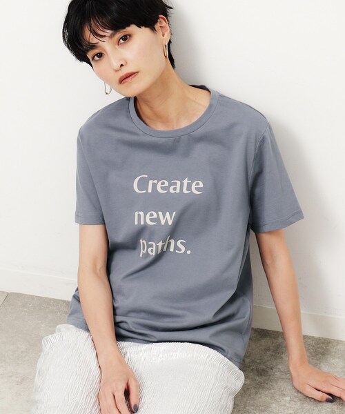 OPAQUE.CLIP（オペークドットクリップ）の「◆ロゴプリントTシャツ【洗濯機洗い可】（Tシャツ/カットソー・レディース・グレー/ライトグレー/ホワイト・00）」の3枚目の写真