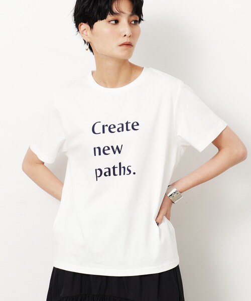 OPAQUE.CLIP（オペークドットクリップ）の「◆ロゴプリントTシャツ【洗濯機洗い可】（Tシャツ/カットソー・レディース・グレー/ライトグレー/ホワイト・00）」の2枚目の写真