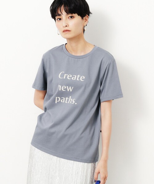 OPAQUE.CLIP（オペークドットクリップ）の「◆ロゴプリントTシャツ【洗濯機洗い可】（Tシャツ/カットソー・レディース・グレー/ライトグレー/ホワイト・00）」の20枚目の写真