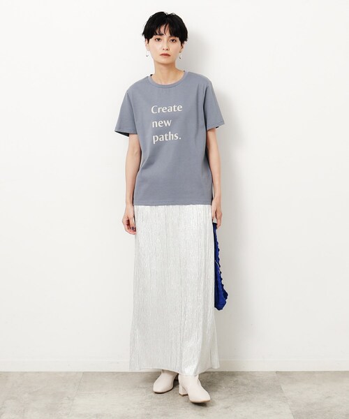 OPAQUE.CLIP（オペークドットクリップ）の「◆ロゴプリントTシャツ【洗濯機洗い可】（Tシャツ/カットソー・レディース・グレー/ライトグレー/ホワイト・00）」の21枚目の写真
