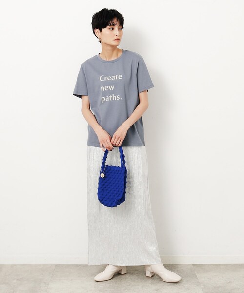 OPAQUE.CLIP（オペークドットクリップ）の「◆ロゴプリントTシャツ【洗濯機洗い可】（Tシャツ/カットソー・レディース・グレー/ライトグレー/ホワイト・00）」の4枚目の写真