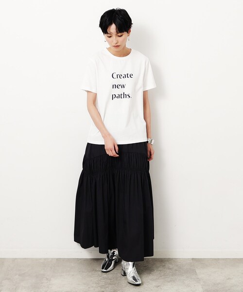 OPAQUE.CLIP（オペークドットクリップ）の「◆ロゴプリントTシャツ【洗濯機洗い可】（Tシャツ/カットソー・レディース・グレー/ライトグレー/ホワイト・00）」の7枚目の写真